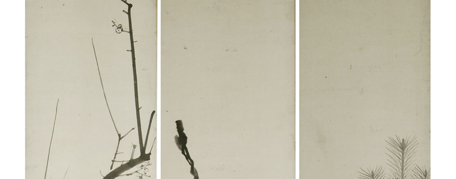 串本応挙芦雪館　人物画：円山応挙 紙本淡彩「豊干寒拾図・花鳥図」三幅対