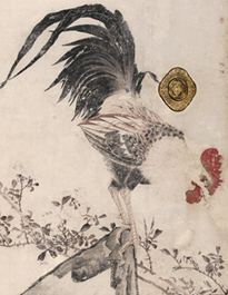 長沢芦雪筆：「薔薇図」襖