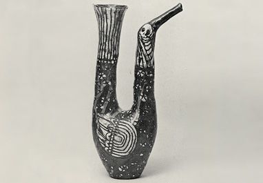 下村良之介作：徳利 "頸の長い鳥"