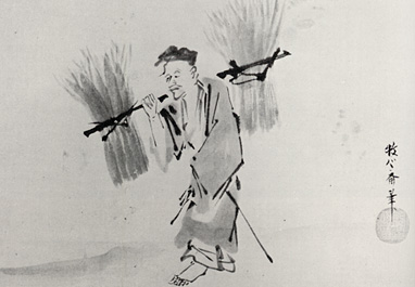 狩野安信筆：樵夫図