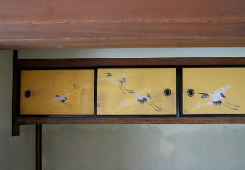 円山応挙筆：襖絵「群鶴図」